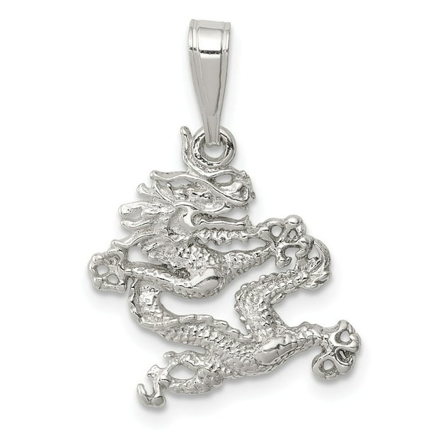 Sterling Silver Jewelry Pendants & Charms Solid Antiqued Textured Chinese Dragon Pendant Sterling Silver Jewelry Pendants & Charms Solid Antiqued Textured Chinese Dragon Pendant